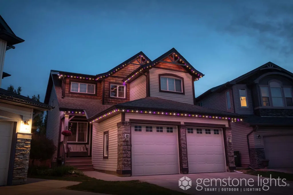 Front view of a home upgraded with Residential Lights for elegant, flexible outdoor lighting every night of the year